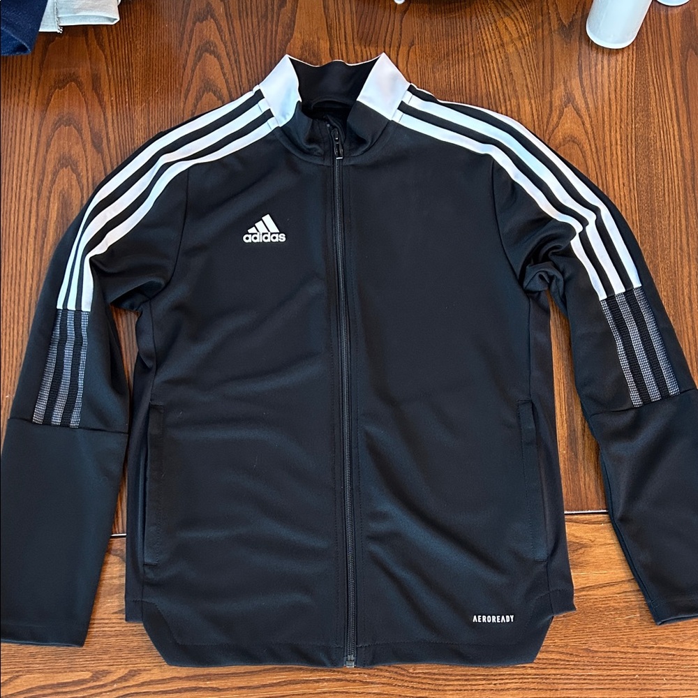 Adidas Aeroready Black Jacket with White Accents